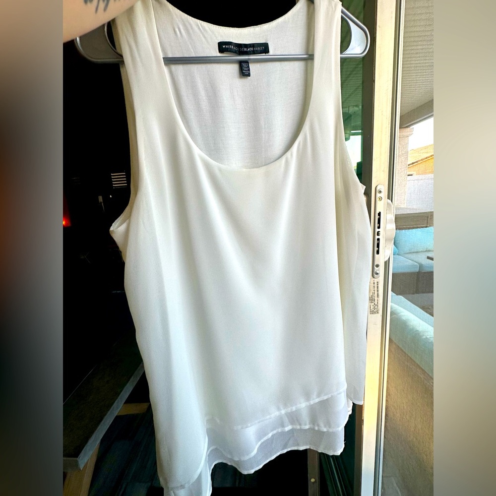 WHBM sleeveless blouse White, great condition!